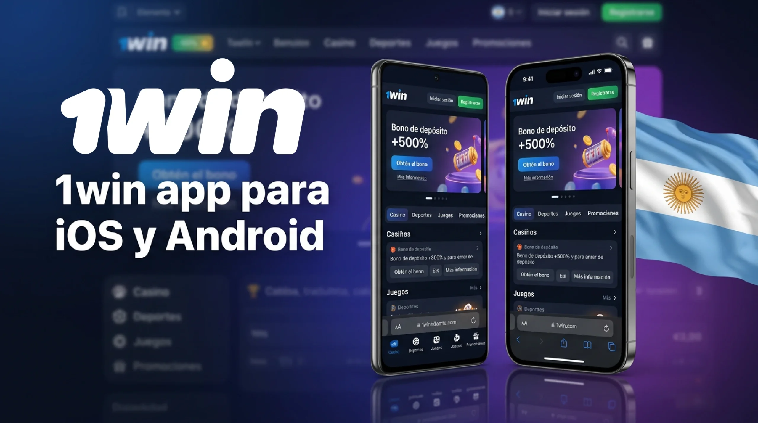 Aplicación 1win disponible para Android e iOS para jugadores de Argentina