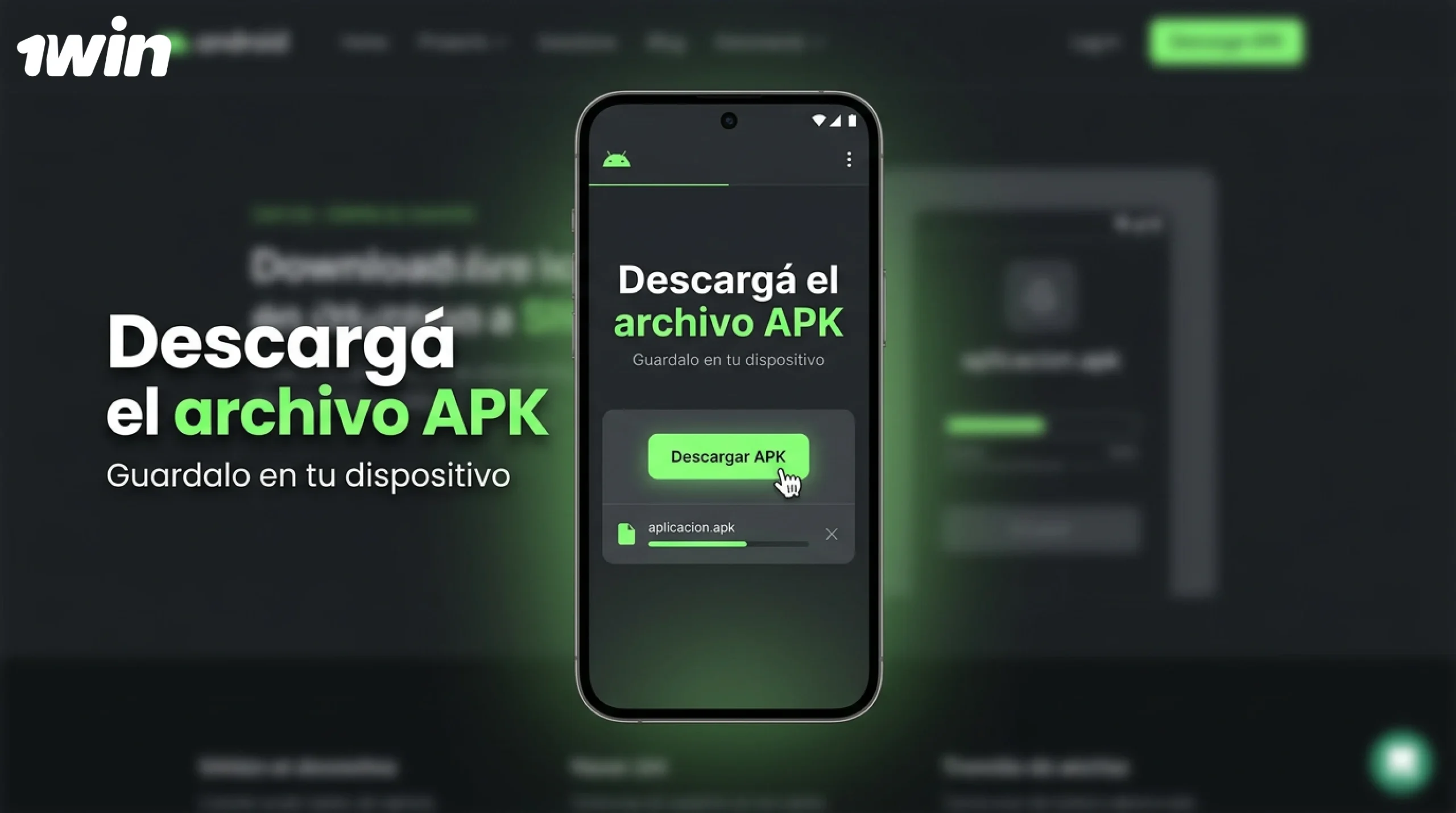 Haga clic en el botón de descarga y guarde el archivo APK de 1win en la memoria de su dispositivo