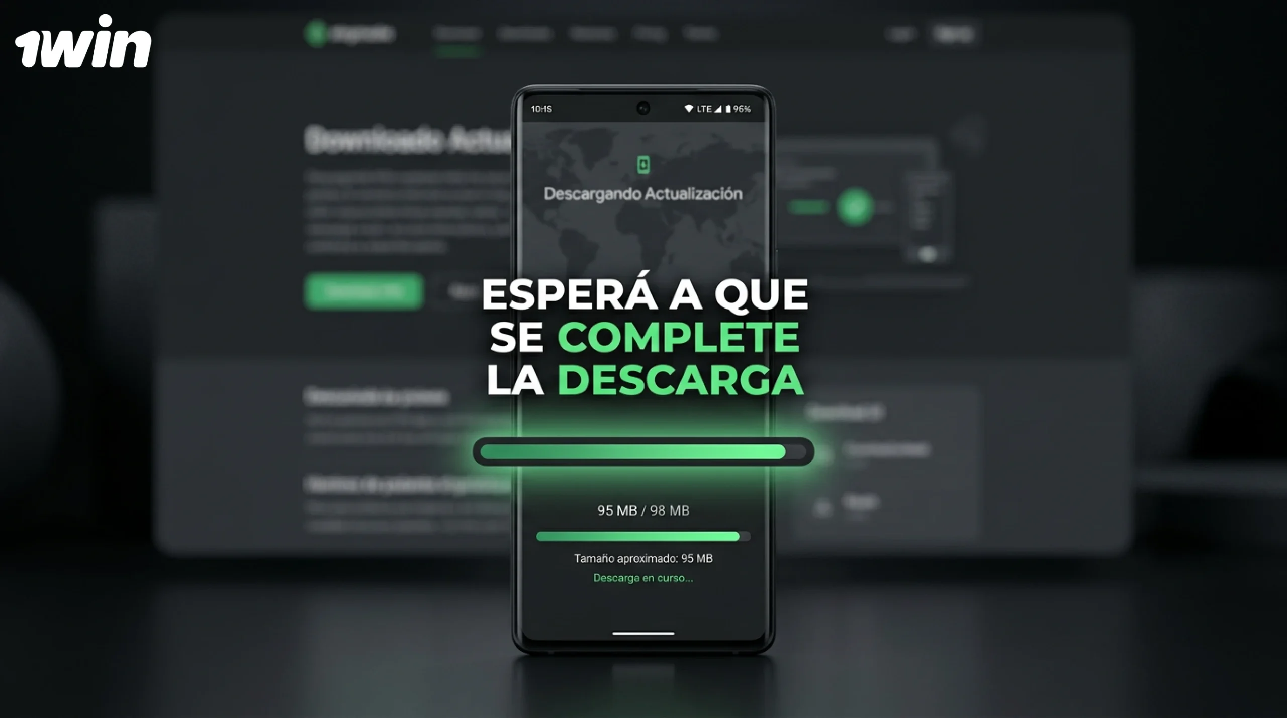Espera a que termine de descargarse el archivo 1win